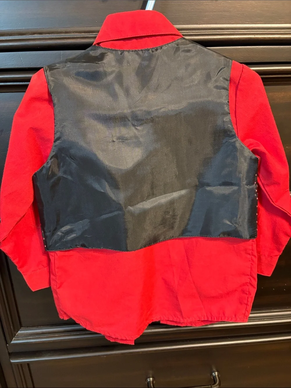 Jeffrey Banks Kids Red Shirt with Black Patterned Tie